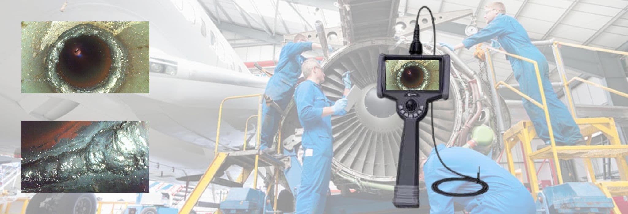 Industrial inspection equipment in a modern factory